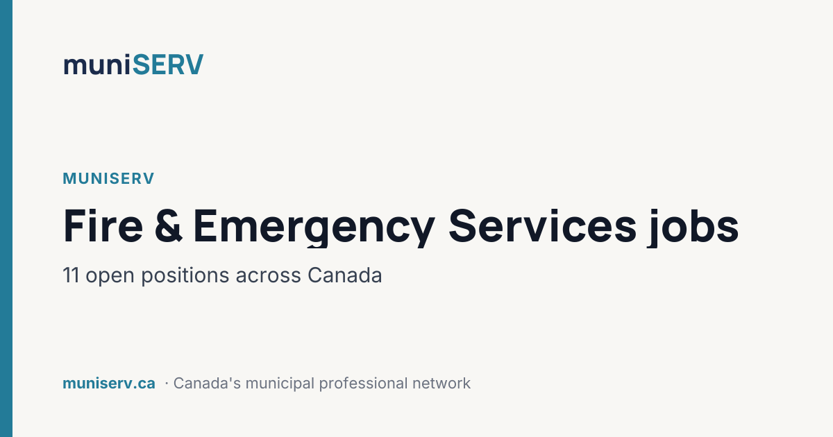 Firefighter & Fire Services Jobs in Canada | muniSERV