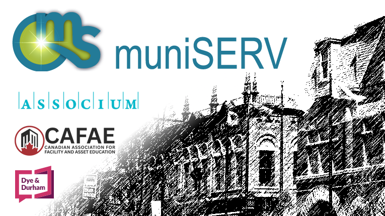 Logos for muniSERV, ASSOCIUM, CAFAE, Dye & Durham